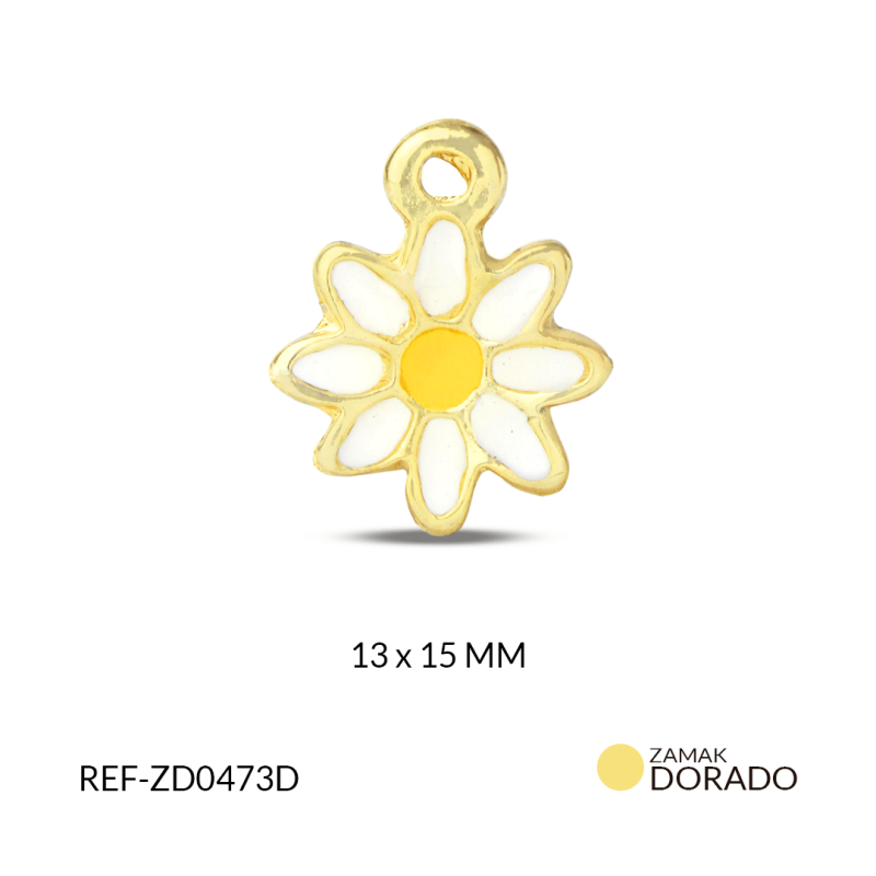 DIJE ZAMAK MARGARITA RESINA BLANCA 13X15MM / X UND / REF-ZD0473D