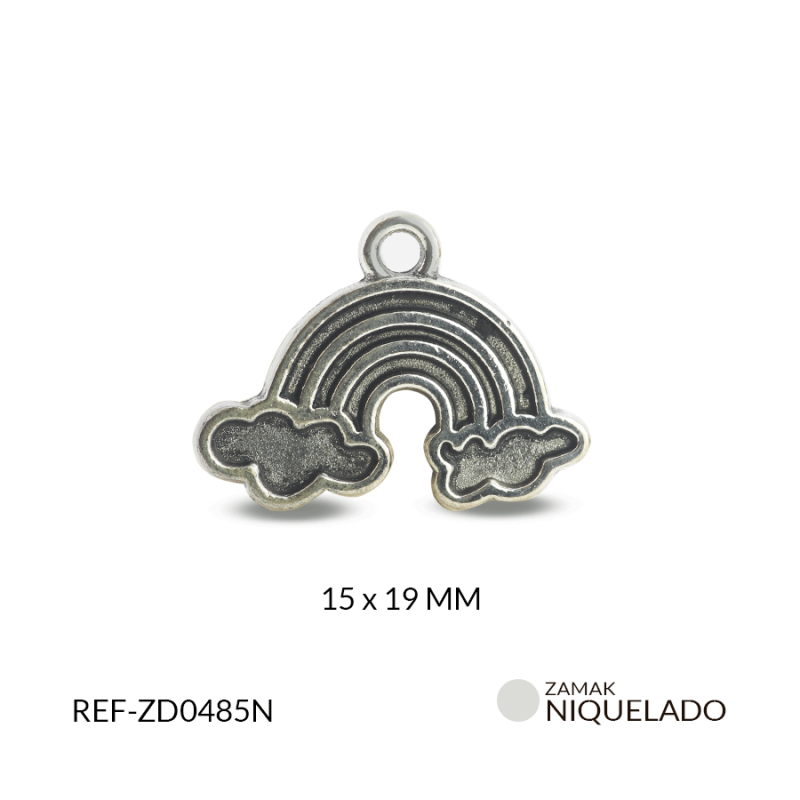 DIJE ZAMAK ARCOIRIS PARA RESINAR 15X19 MM / paquete X 12 UND / Ref-ZD0485N