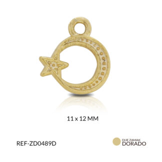 Dije zamak luna estrella 11x12mm paquete x3 unds