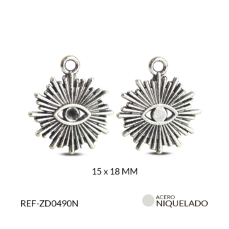 Dije zamak ojo destello 18X15mm paquete x12 und