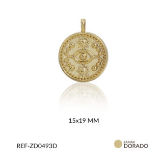 Dije zamak ojo dos estrellas 15x19mm x 2unids