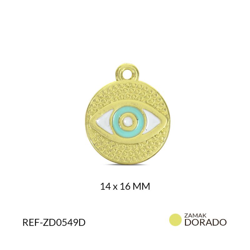 DIJE ZAMAK OJO TURCO VERDE A 14X16MM / x UND / Ref-ZD0549D