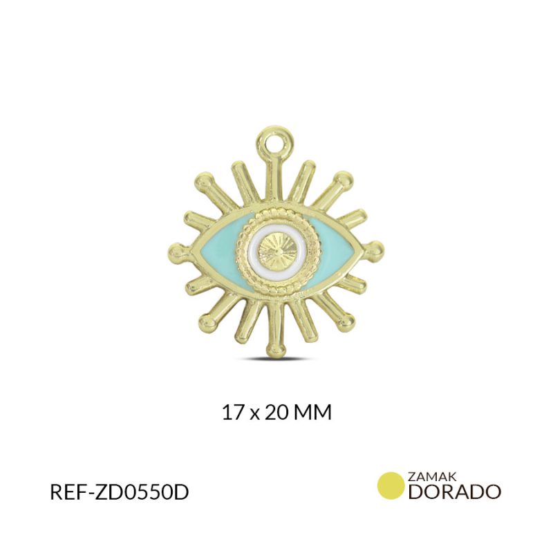 Dije zamak ojo turco Egipcio resina verde a 17x20MM / x unidad / Ref-ZD0550D / Ref-ZD0550D
