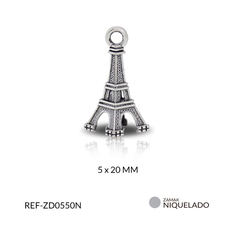 Dije zamak torre Eiffel 20mm x 12unds