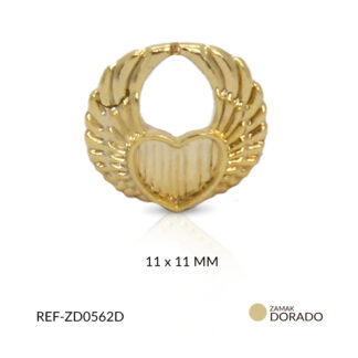 Dije zamak alas corazón 11x11mm x und