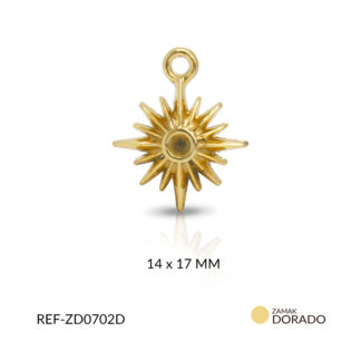Dije zamak estrella 4 puntos 14x17mm x 2 unds