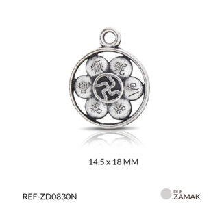 Dije zamak flor símbolo 14.5x18mm x12 unds