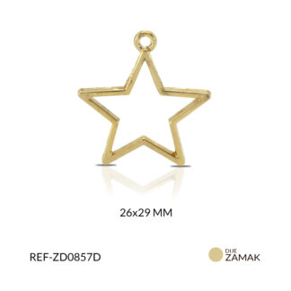 Dije zamak estrella silueta 5 puntas 26x29mm x unid