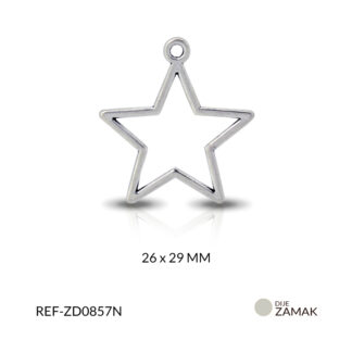Dije zamak estrella silueta 5 puntas 26x29mm x12 und