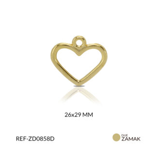 Dije zamak corazon silueta grueso 19x21mm x und