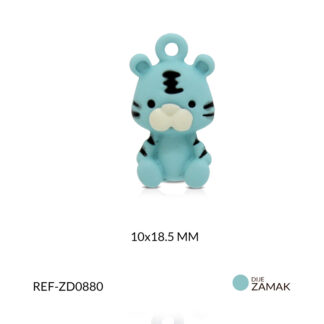Dije zamak pintado gato azul claro 10x18.5mm x und