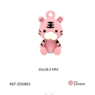 Dije zamak gato rosado 10x18.5mm x und