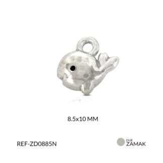 Dije zamak ballena 8.5x10mm x12 unidades