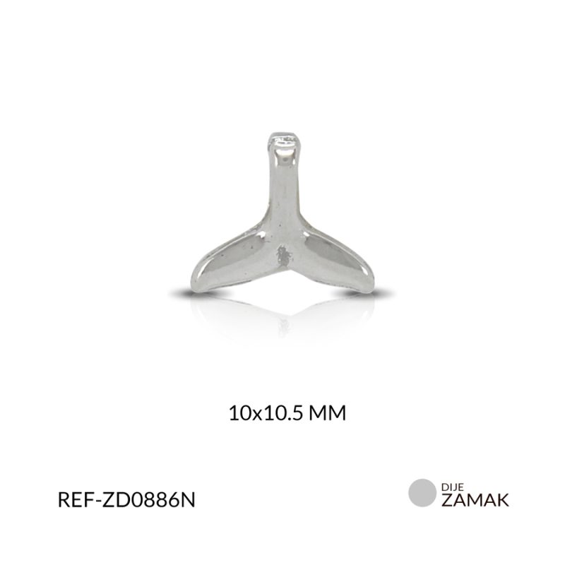 Dije zamak cola de sirena mini 10x10.5mm paquete x12 unidades