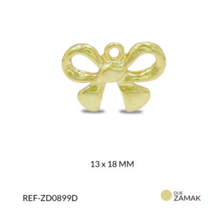 Dije Zamak listón coquette 13x18mm paquete x 3 unds