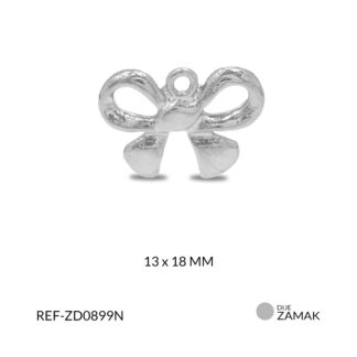 Dije zamak listón coquette 13x18mm paquete x 3 unds