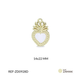Dije zamak sagrado corazón resina blanca 14x22mm x und