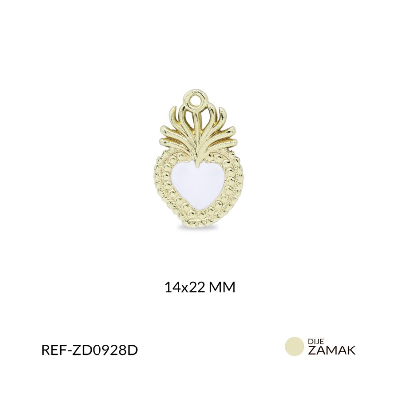 Dije zamak sagrado corazón resina blanca 14x22mm / x unidad / Ref-ZD0928D / Ref-ZD0928D