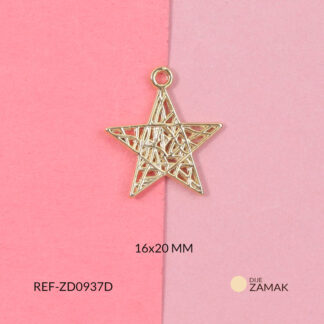 Dije zamak estrella filigrana 16x20mm x unidad