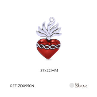 Dije zamak sagrado corazón resina roja 37x22mm x und