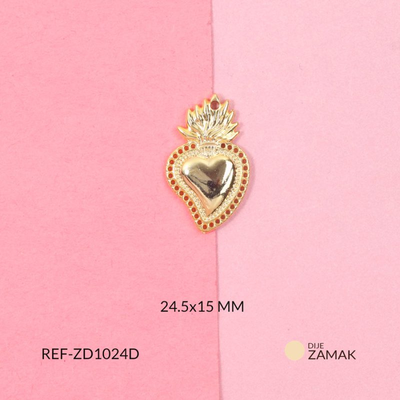 Dije zamak sagrado corazón 24.5x15mm x 2und