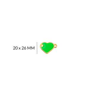 Dije zamak corazon pintado verde 20x26mm x und