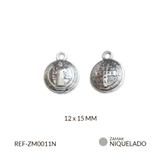 Medalla zamak San benito inflado 12x15mm x12 und