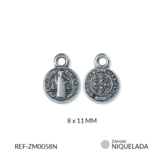 Medalla zamak san benito 8x11mm x 12 und