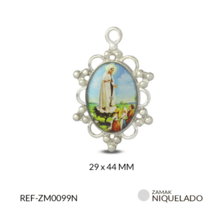 Medalla zamak calada Virgen de Fátima 29x44mm x und