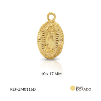 Medalla zamak ovalada guadalupe 10x17mm x 2 und