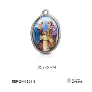 Medalla zamak grande ovalada sagrada familia 31*45mm x und