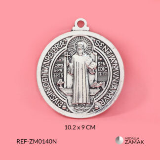 Medalla zamak San Benito 10.2x9cm x und