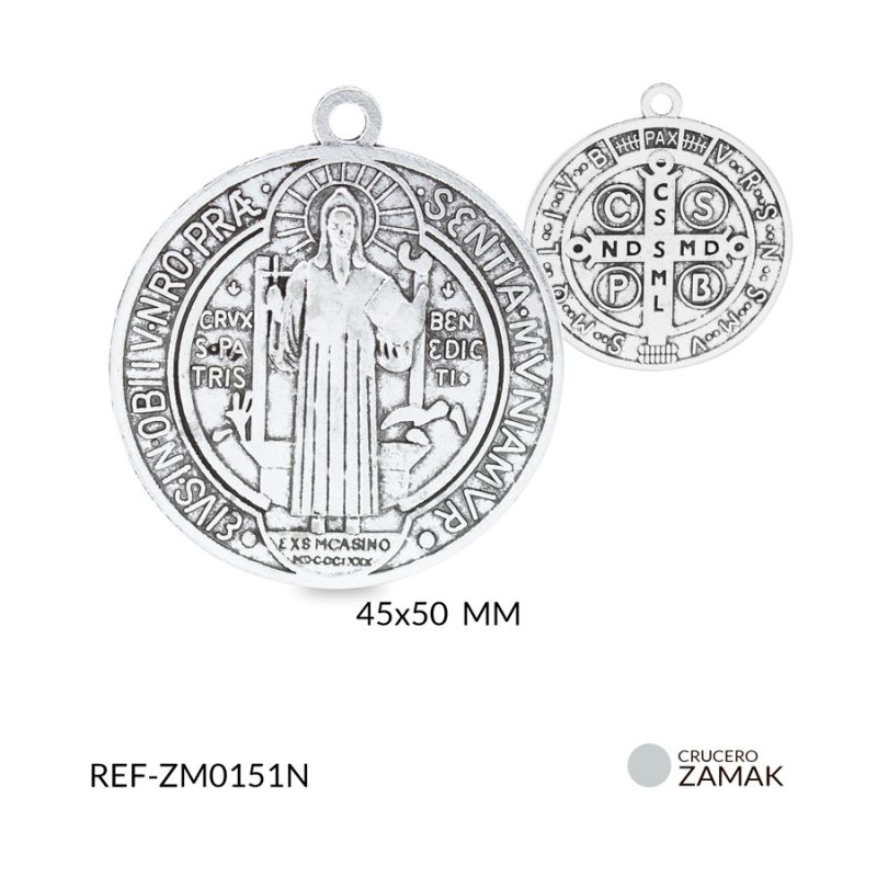 Medalla San Benito Redonda 50x45mm / x unidad / ZM0151N