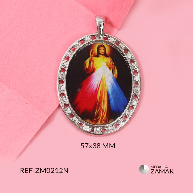 Medalla zamak ovalada resina Misericordiosos 57x38mm / x unidad / Ref-ZM0212N / Ref-ZM0212N