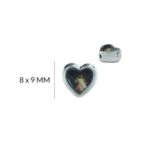 Separador zamak corazon resinado misericordioso 8x9mm x6 und