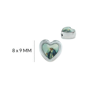 Separador zamak corazon resinado milagrosa 8x9mm x6 und