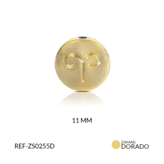 Separador zamak dorado signo zodiacal aries 11mm x3 unds