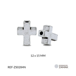 Separador zamak cruz lisa 12x15mm paquete x6 unds