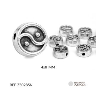 Separador zamak Yin Yang 8mm paquete x 12 unidades