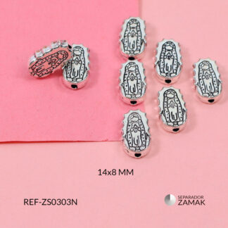 Separador zamak virgen de Guadalupe 14x8mm paquete x12 unds