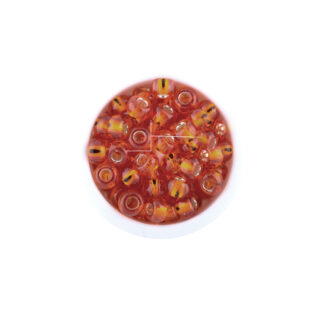 Mostacilla checa centro plata naranja rojizo #3 paquete x25 gramos