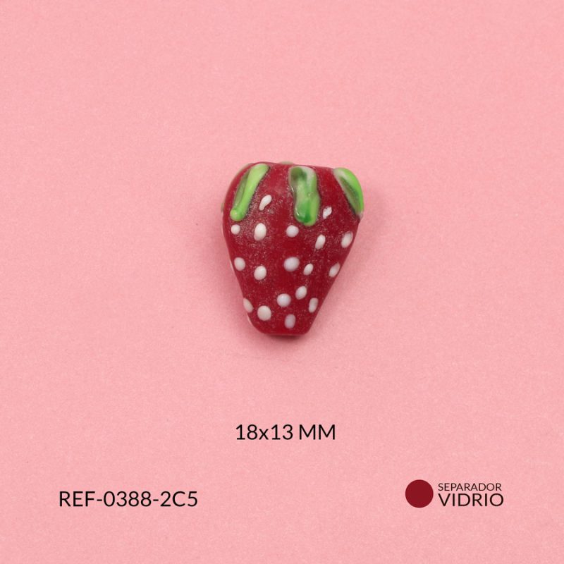 Separador en vidrio forma de fresa roja 18x13mm