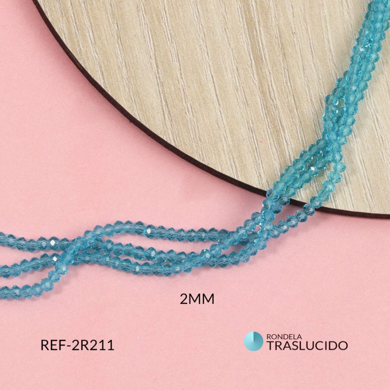 Rondela traslucido azul zafiro 2mm