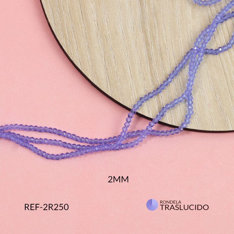 Rondela traslucido azul celeste 2mm
