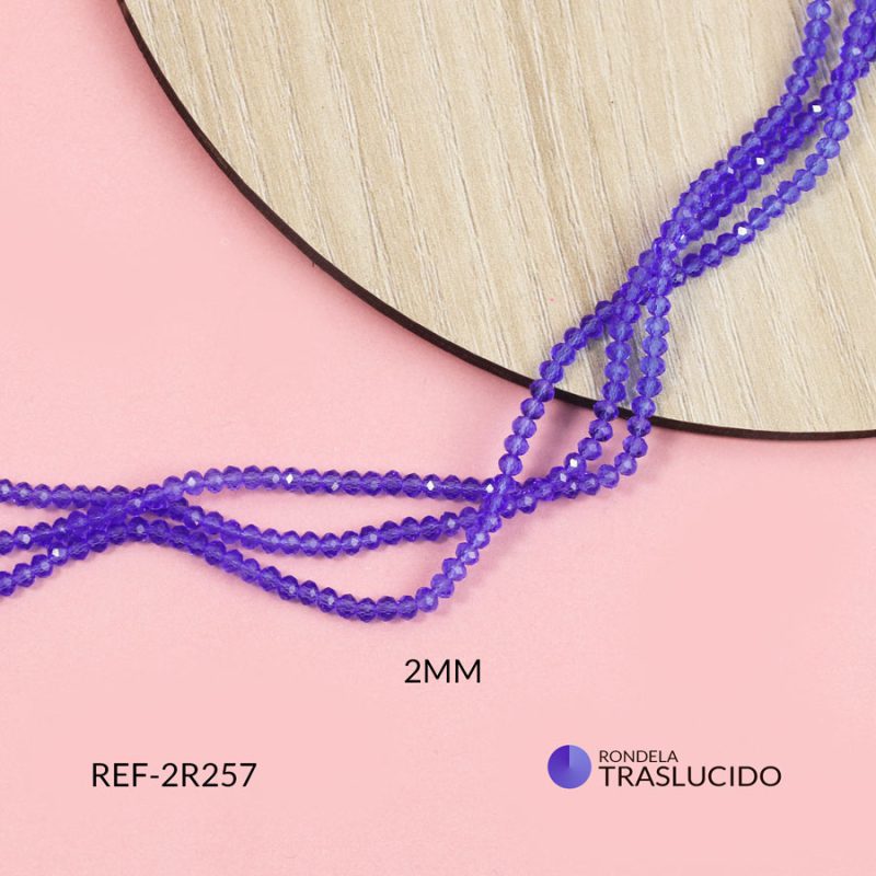 Rondela traslucido azul 2mm