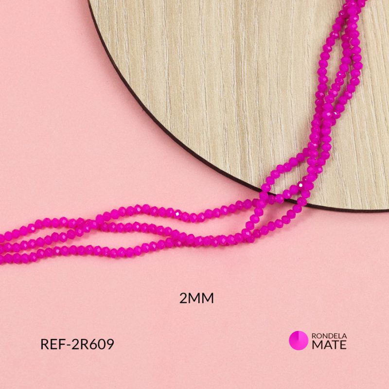 Rondela mate fucsia 2mm