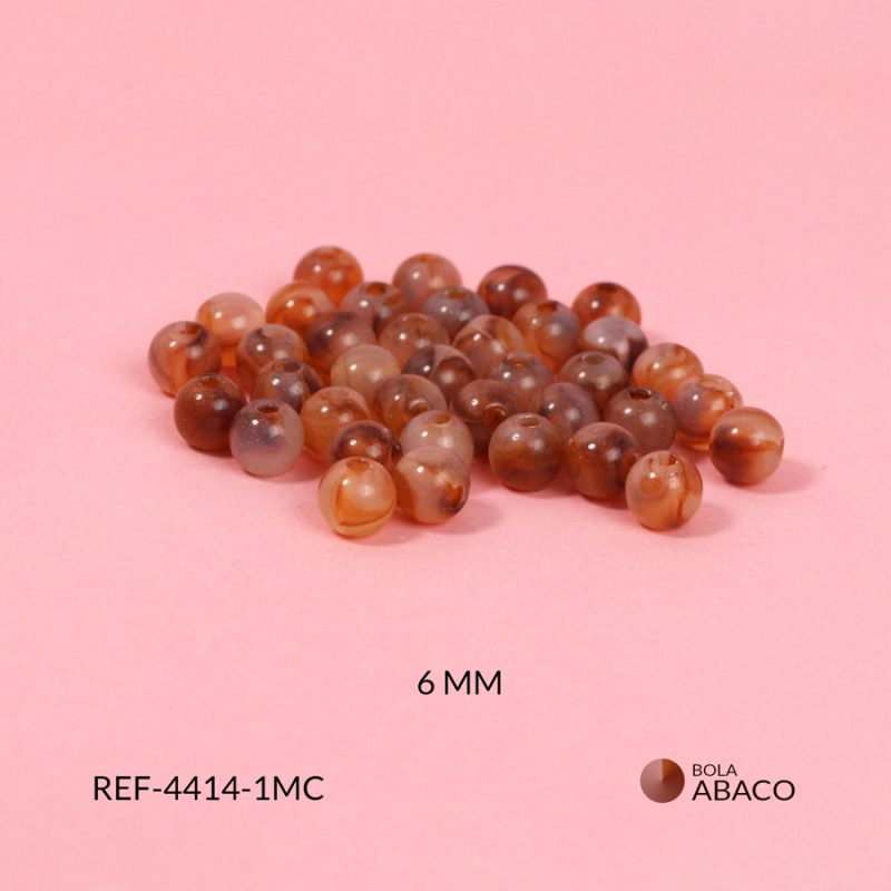 Bola abaco nube traslucido marrón claro 6mm