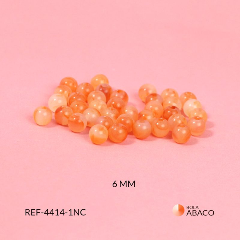 Bola abaco nube traslucido naranja claro 6mm