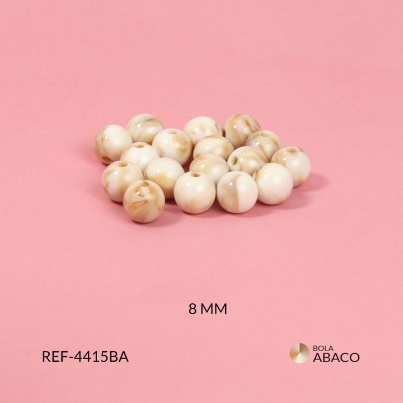 Bola abaco brillante nube beige almendra 8mm