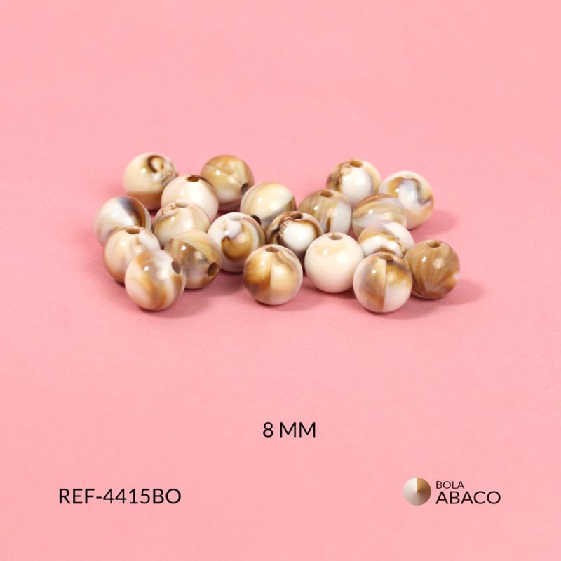 Bola abaco brillante nube beige oscuro 8mm